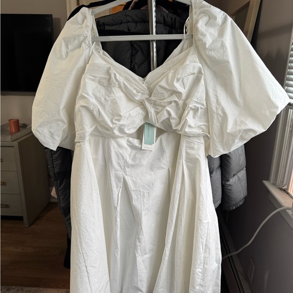 Moon River White Long Sleeve Dress